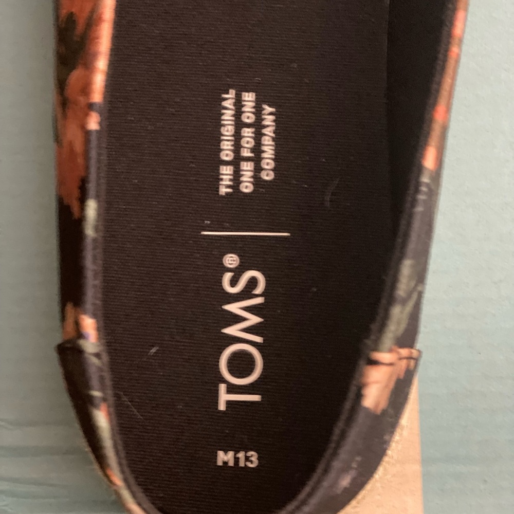 Toms x Liberty vegan friendly Alpargata slip ons in black floral print